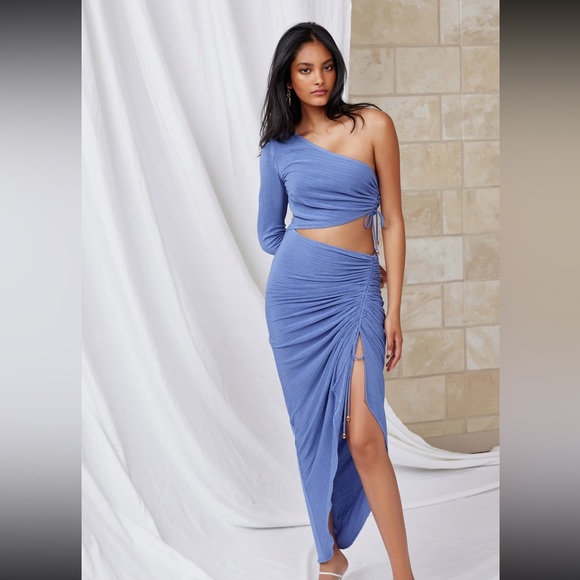 LEXI Dress Cocktail Gown Purple Periwinkle One Sleeve Sexy Revolve Size 2 - Picture 3 of 10